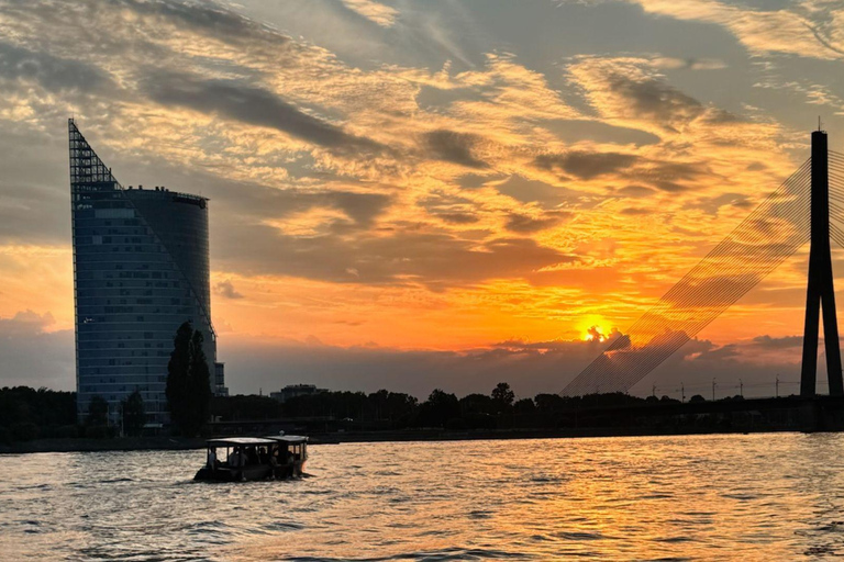 Riga: Canal and River Cruise with Old Town Transfer & Drink Boat Evening Tour with Old Riga Transfer & Welcome Drink