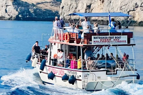 Kolymbia to Lindos:Boat Cruise with Swims & Free Time Lindos