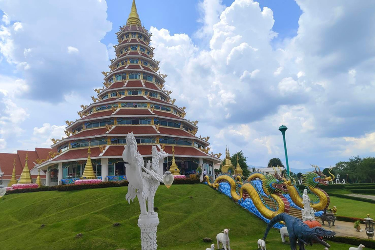 Chiang Mai: Chiang Rai Red, White, and Blue Temples day tour Temples + Long Neck Village – Meet at Central Festival