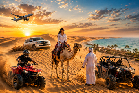 Doha: Layover Desert Safari, Camel Ride & Beach Resort