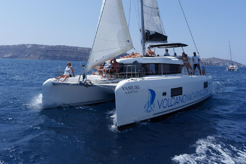 Santorini: Private Day Cruise with a BBQ meal and Open Bar