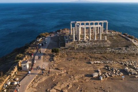 Cape Sounion Tour & Temple of Poseidon Sunset & Audio Tour Cape Sounion Mercedes Vito & Free Audio Tour (7 pers)