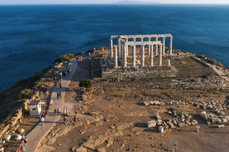 Cape Sounion Tour & Temple of Poseidon Sunset & Audio Tour Cape Sounion Mercedes Vito & Free Audio Tour (7 pers)