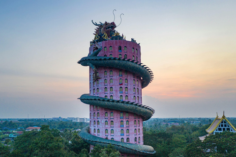 Private: Floating Market, Maeklong Train & Dragon Temple All-inclusive Package