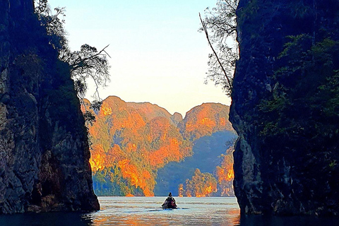 Phuket or Anywhere: Private Boat Cheow Lan Lake>Diamond Cave Option 2: From Krabi with Roundtrip Hotel Transfer