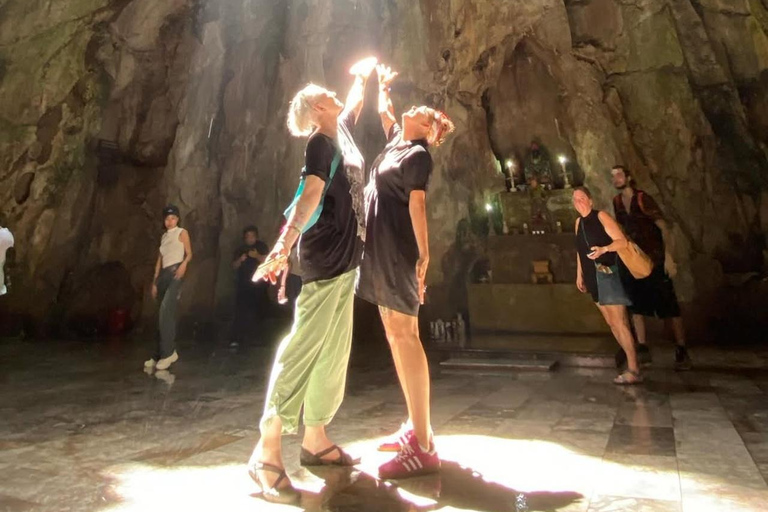Linh Ung Pagoda & Marble Moutain Cave with Dragon Fire Show