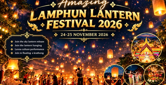 From Chiang Mai: Amazing Lamphun Sky Lantern Festival