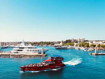 Kiotari, Lardos, Lindos: Båttur med höghastighetsbåt till Rhodos stad