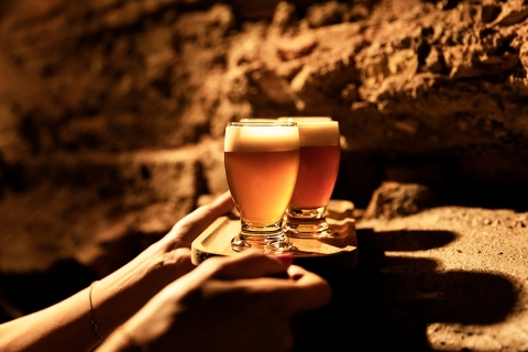 Delft: Craft Beer Verkostung im mittelalterlichen KellerDelft: Bierverkostung von Craft Beer im mittelalterlichen Keller