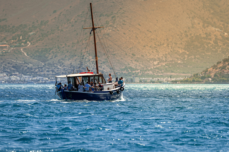 Elounda: Spinalonga Guided Boat Tour with BBQ and Swimming