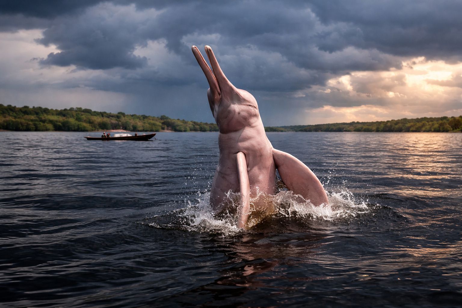 Tour zur Beobachtung von rosa Delfinen im Amazonas