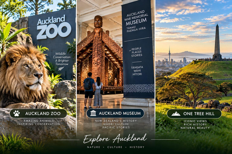Auckland: Zoo, Museum & One Tree Hill Tour Auckland: Private Zoo, Museum & One Tree Hill Tour