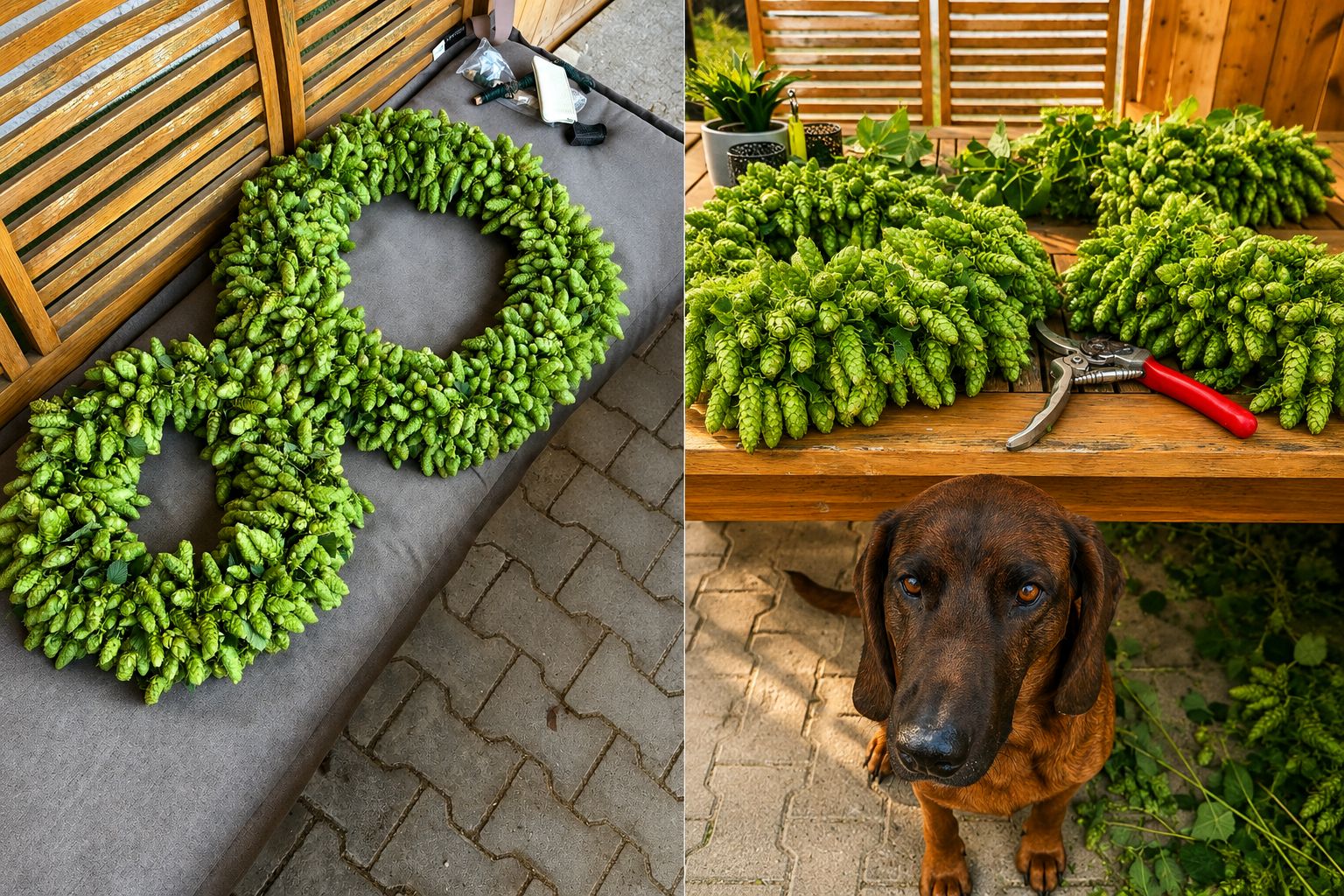 Hopfenkranz Binden - Kreativstunden in der Hallertau