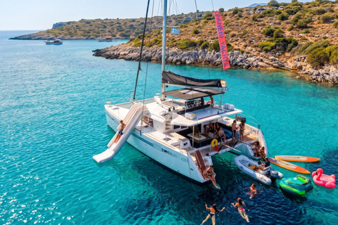 Souda: Premium Catamaran Cruise to Marathi Bay with Lunch w/Transfer from Agia Marina - Kolimvari