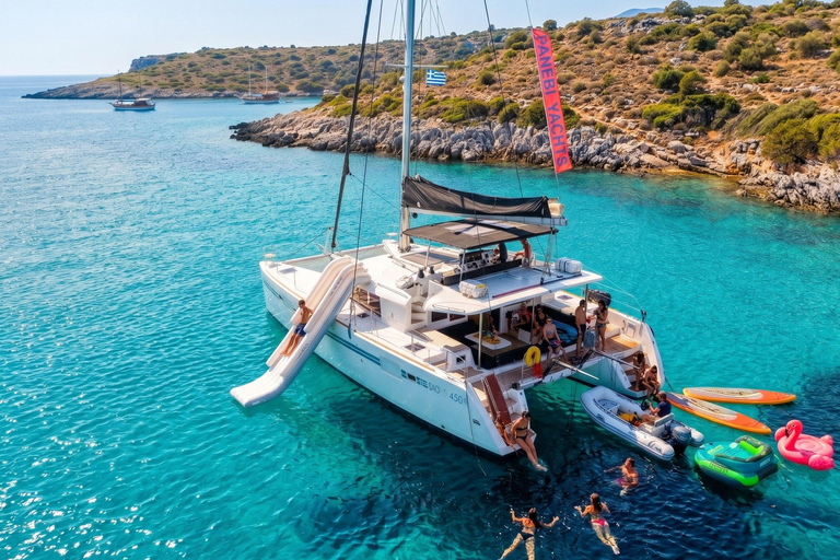 Souda: Premium Catamaran Cruise to Marathi Bay with Lunch w/Transfer from Agia Marina - Kolimvari