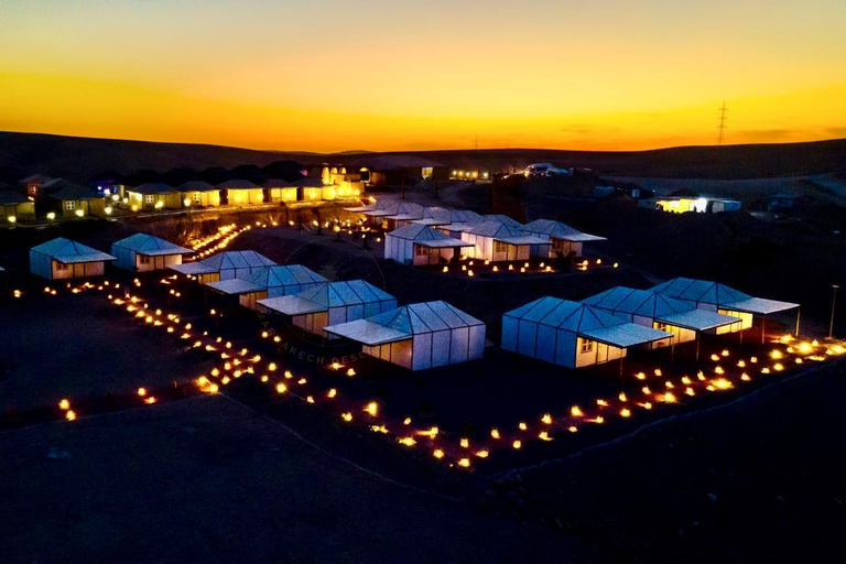 Marrakech: Overnight in Agafay Desert with Dinner & Campfire From Marrakech: Agafay Overnight with Dinner, Fire & Music