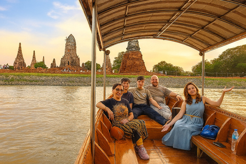 Ayutthaya: Private Boat Tour at Golden Hour Moments