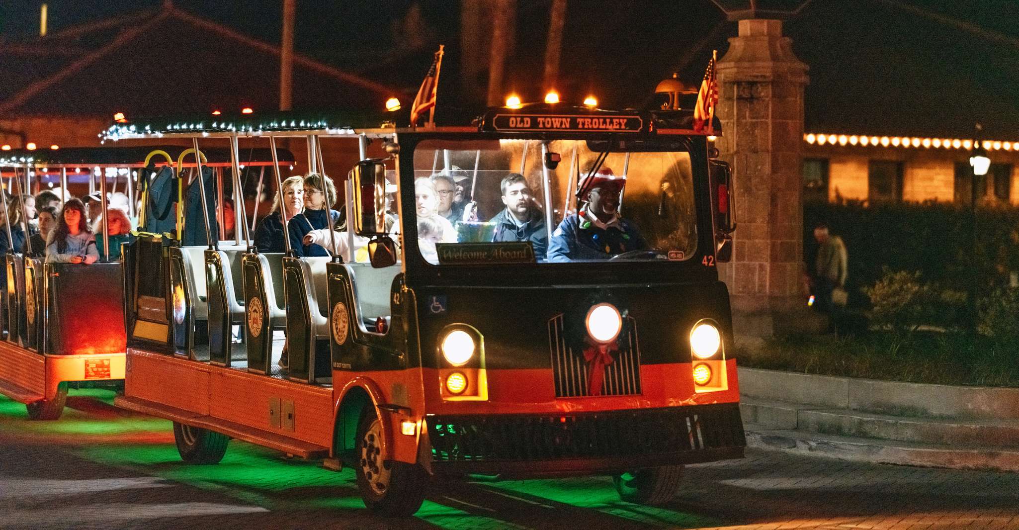 St Augustine, Nights of Lights Trolley Tour SuiteTrails