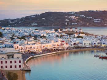 Visite en petit groupe de la ville de Mykonos pour les passagers d'une croisière