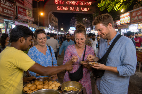 Agra by Night: Private Street Food Tour With Local Markets ( Car with Driver + Tour Guide + Street Food Tasting )