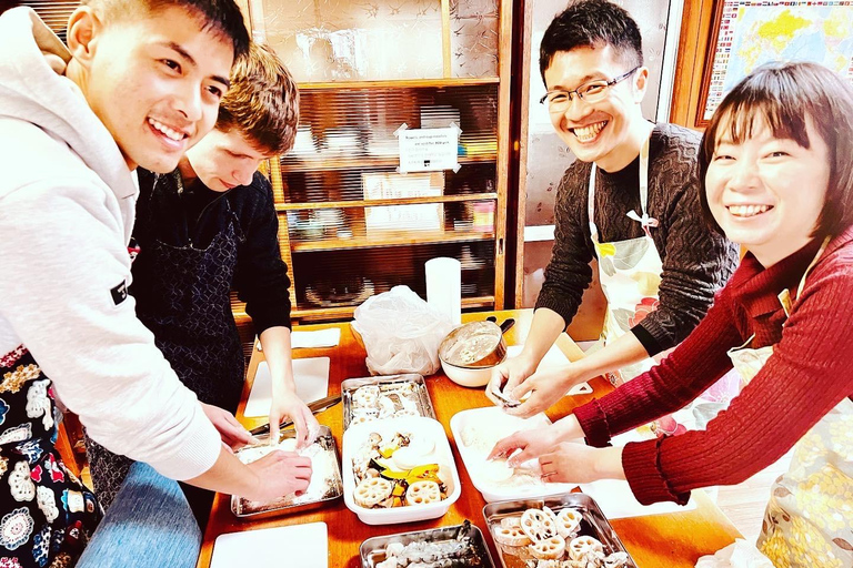 Aula de culinária japonesa de Tempura autêntico e sopa de missô em OsakaAula de culinária japonesa de tempura e sopa de miso autêntica de Osaka