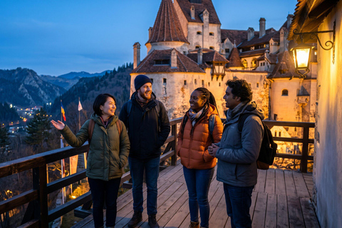 Dracula Castle-Peleș Castle-Cantacuzino Castle and Brașov COACH TOUR Audio guide in 24 languages