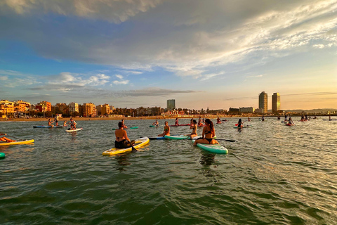 Barcelona: Sunset Paddle Surfing Session + Instructor + Photos Barcelona: Sunset Paddle Surf Outing + Instructor + Photos