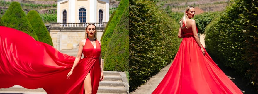 Séance photo unique en robe volante à Berlin