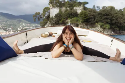 Rapallo: Pilates auf einem Privatboot in Portofino mit Frühstück oder ...