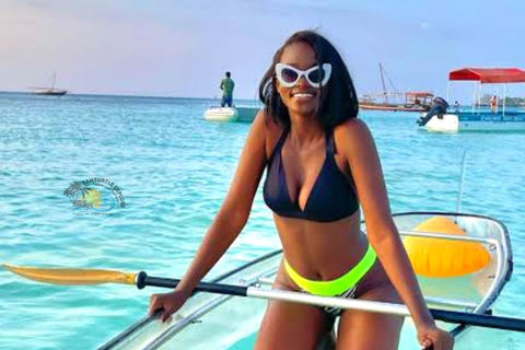 Zanzibar: Transparent Kayak Adventure with Drone Footage Transparent Kayak Adventure with Drone (Pickup included)