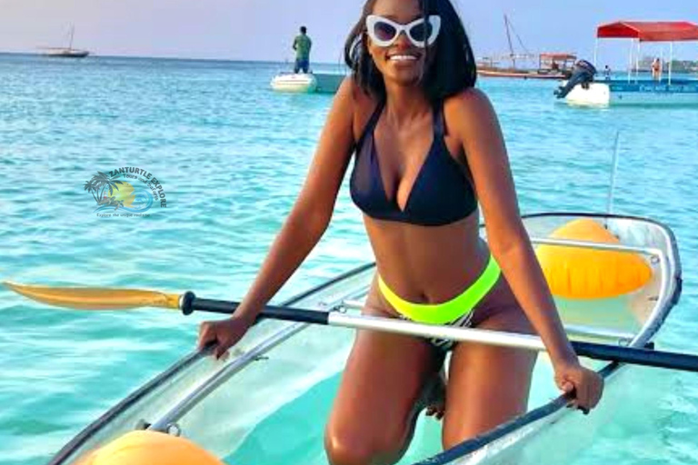 Zanzibar: Transparent Kayak Adventure with Drone Footage Transparent Kayak Adventure with Drone (Pickup included)