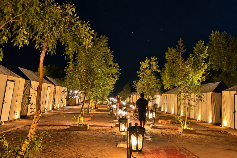 From Fes: 3-Day Merzouga Desert Tour to Marrakech Standard Desert Camp Experience (Shared Facilities)