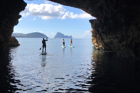 Paddelsurf i solnedgången, grottor, snorkling och cava