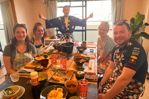 Autentyczna japońska klasa gotowania Tempura i zupa miso w OsaceOsaka Authentic Tempura &amp; Miso Soup Japan Lekcje gotowania