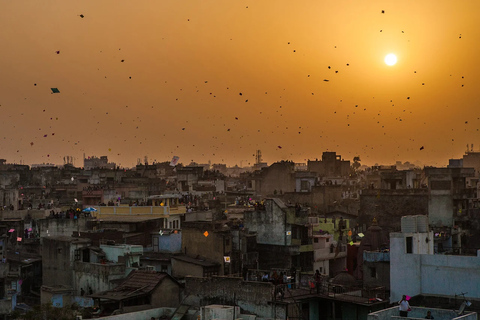 Jaipur: Makar Sankranti drakfestival med lokal familj