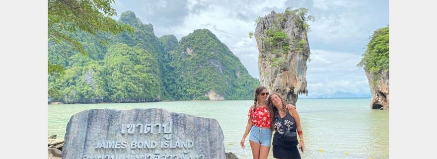 Phuket : excursion en hors-bord sur l'île de James Bond avec canoë et déjeuner