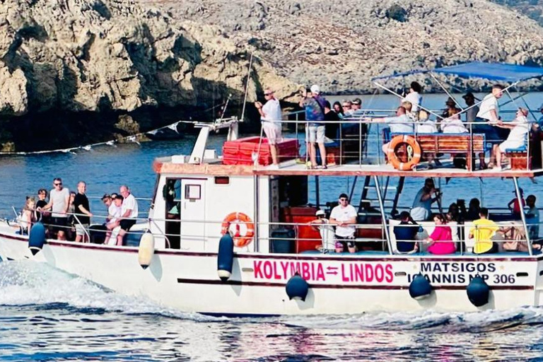 Kolymbia to Lindos:Boat Cruise with Swims & Free Time Lindos