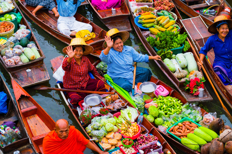 Bangkok: Floating & Railway Markets & Grand Palace Tour Hotel Pick-Up (Tour ends at Grand Palace)
