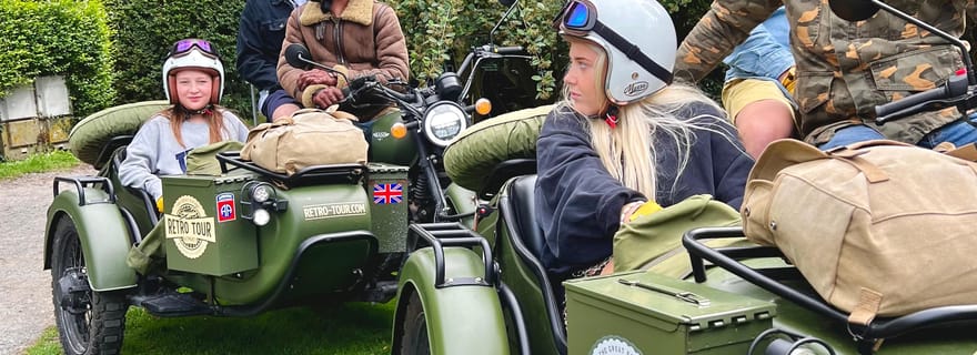 Bayeux : visite de 2 heures des plages du débarquement, en side-car d'époque