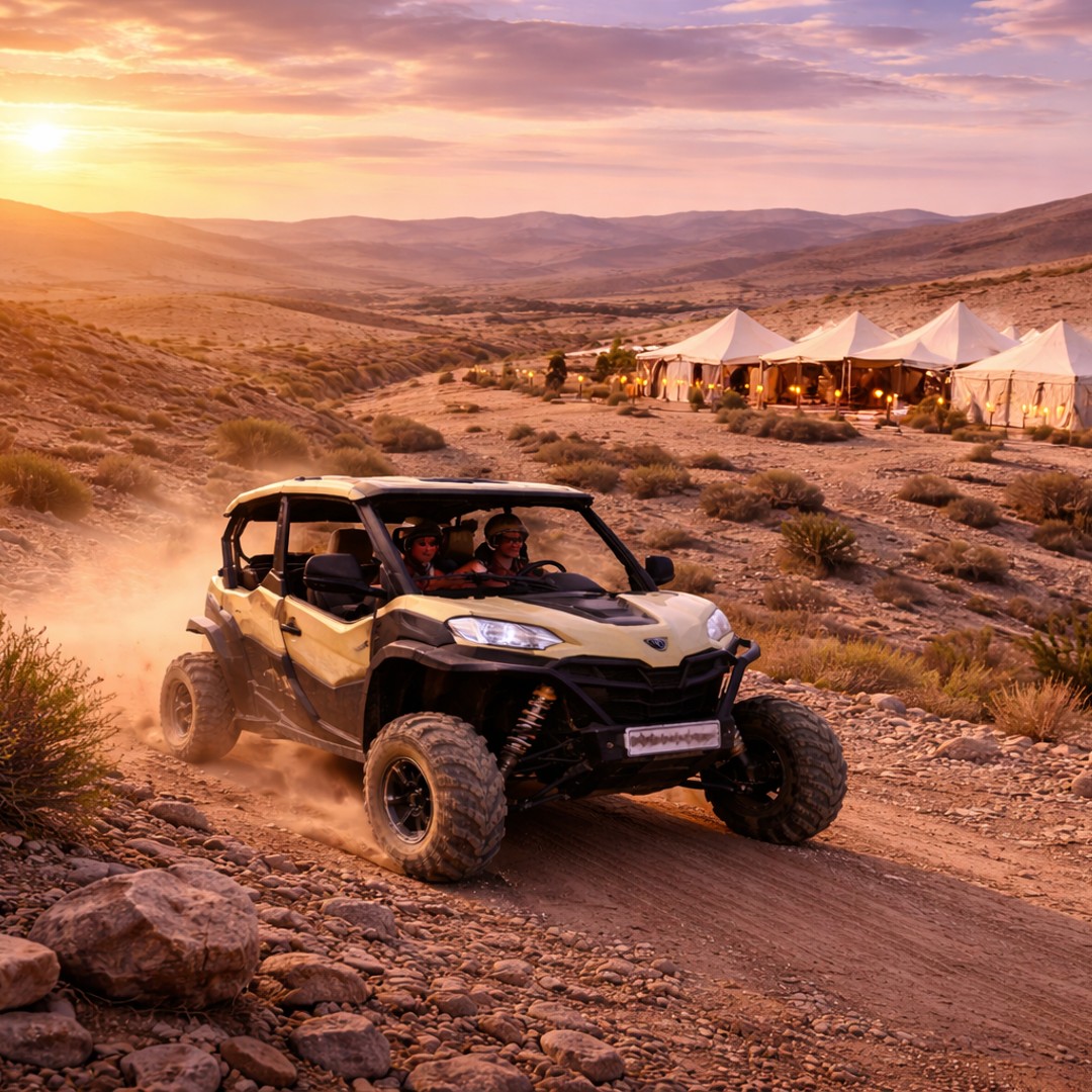 Expérience en buggy 4 places dans le désert d'Agafay | Famille et Premium - buggy