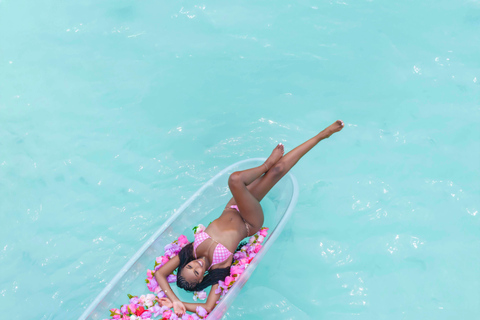 Aruba Clear Kayak Photoshoot with Cocktails