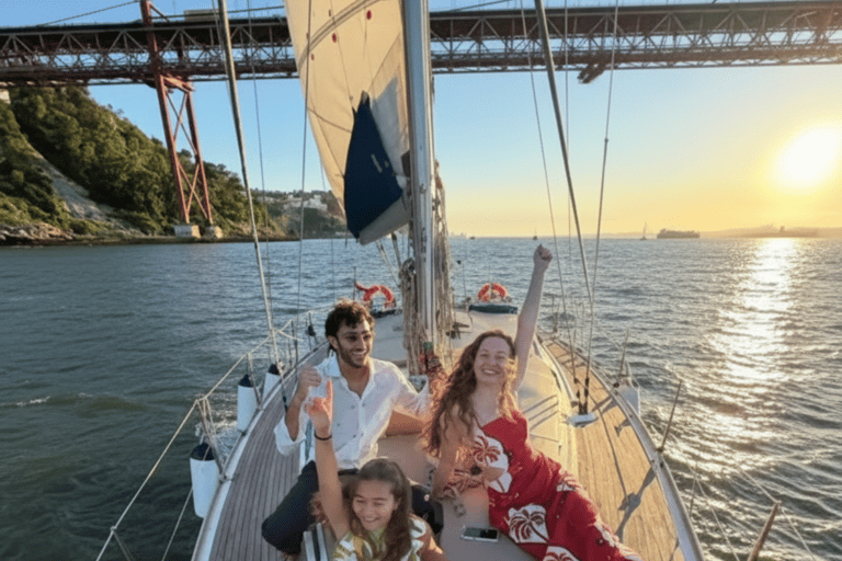 Lisbon Sunset Boat Tour–Golden Hour Cruise w/ Welcome Drink