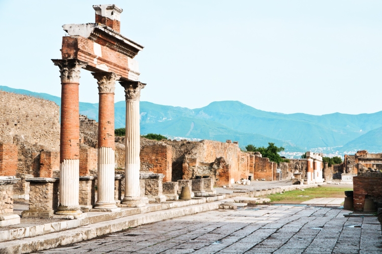 Vanuit Napels of Sorrento: halfdaagse excursie naar PompeïVanuit Sorrento: Tour in het Italiaans - hotel ophaalservice