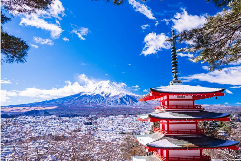 Excursion d'une journée aux 5 principaux sites du Mont Fuji : Parc Arakurayama, Oshino HakkaiDépart à 8h30 de la gare de Shinjuku.