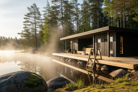 Stockholm: Lake Forest Sauna and Swim Experience
