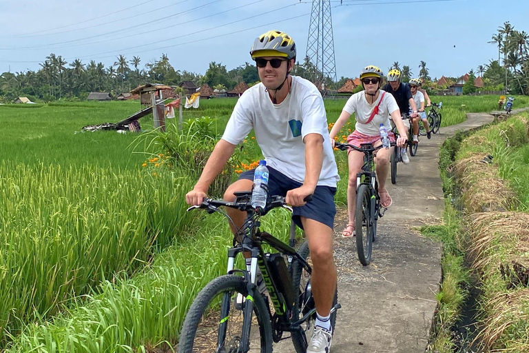 Ubud: Downhill-cykeltur med risfält, vulkan och måltidPrivat grupp