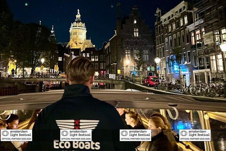 Crucero por el Festival de la Luz de Ámsterdam con bebidas calientes opcionalesCrucero Fiesta de la Luz de Ámsterdam con 1 Bebida