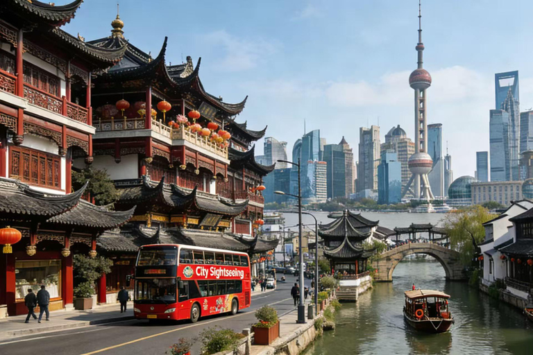 Shanghai：Yu Garden, Temple, Water Town Tour w/Hop-On Hop-Off Yu Garden, God Temple, Water Town Tour w/Hop-On Hop-Off Bus.