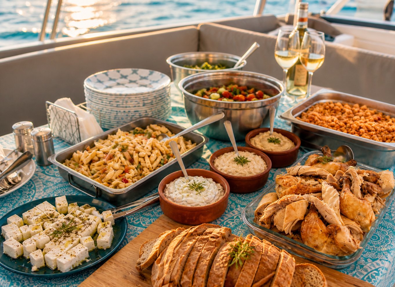 Rhodos: Solnedgangskrydstogt med katamaran, middagsbuffet og drinks