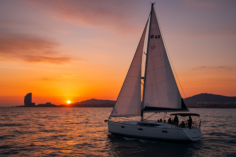 Barcelona Sunset & Daytime Sailing Tour with Drinks & Snacks Barcelona Sailing Day Luxury Sailboat + Snacks & Drinks